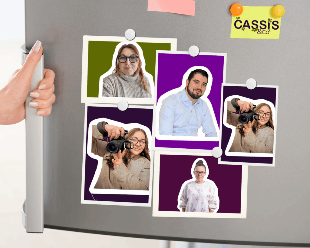 Photos de l'équipe cassis and co sur le frigo